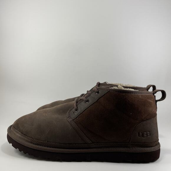 UGG Neumel Chukka Boot Lace Up Burnt Cedar Brown Distressed 1163110 Mens Size 13 - Picture 4 of 11